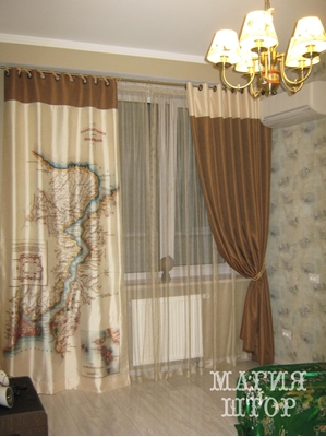 комбинированные шторы карта в комнату подростку